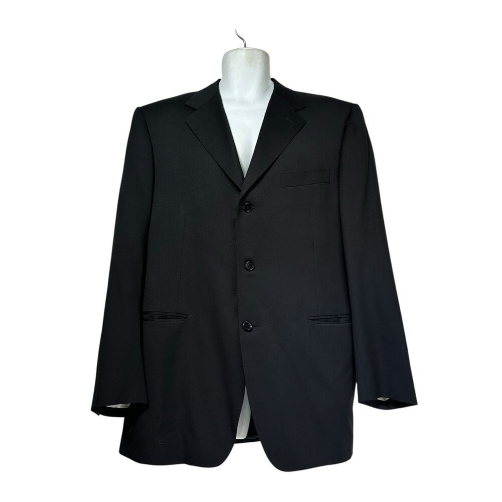 canali wool black 3 button blazer sports coat Size 54 R